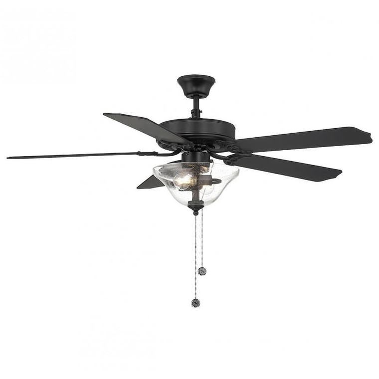 Meridian 52" M2019MBKRV 52 Inch 2 Light Matte Black Ceiling Fan Dry Rated