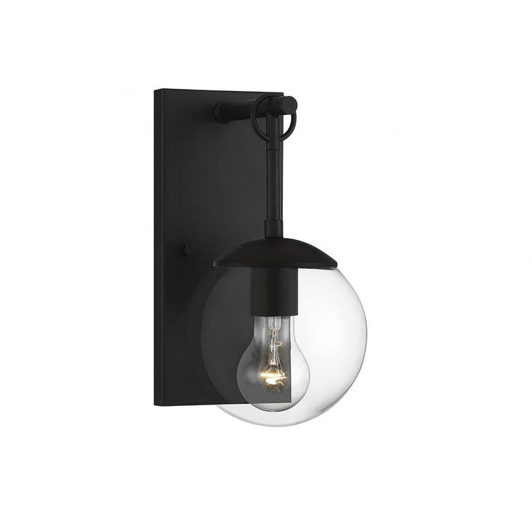 Meridian 1-Light Outdoor Wall Lantern M50029BK 6 Inch 1 Light Matte Black Outdoor Wall Sconce Light Damp Rated