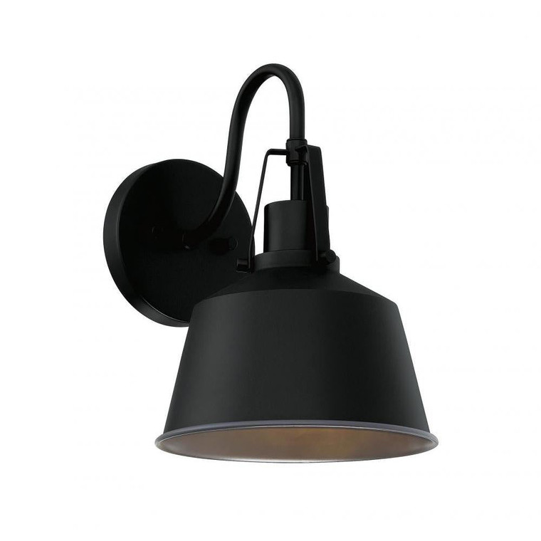 Meridian 1-Light Outdoor Wall Lantern M50049BK 8 Inch 1 Light Matte Black Outdoor Wall Sconce Light Damp Rated