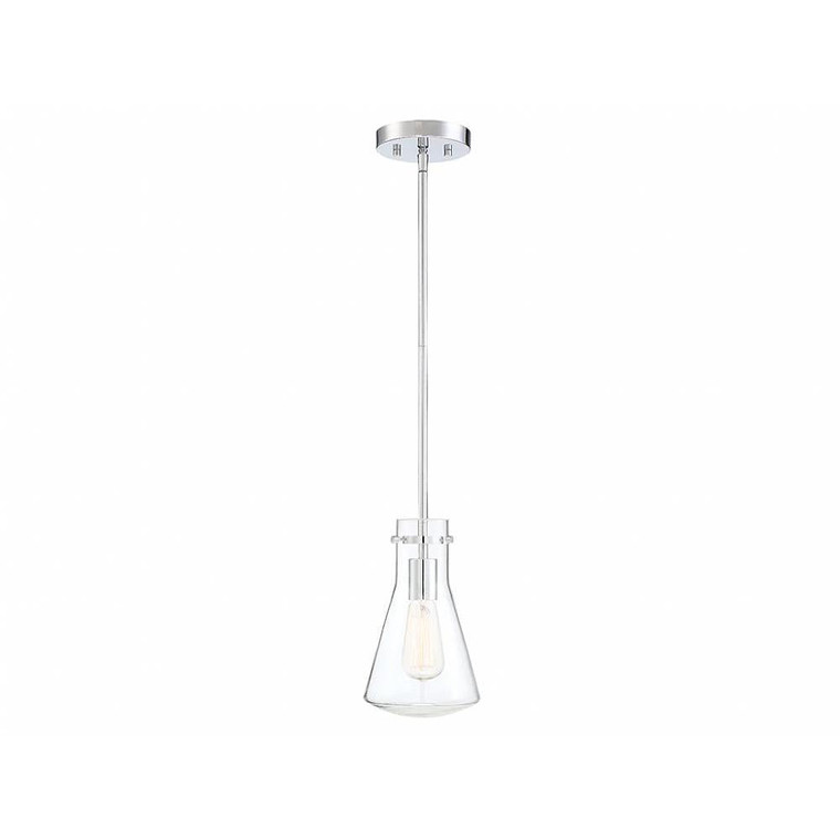 Meridian 1-Light Pendant M70063CH 6 Inch 1 Light Chrome Pendant Dry Rated