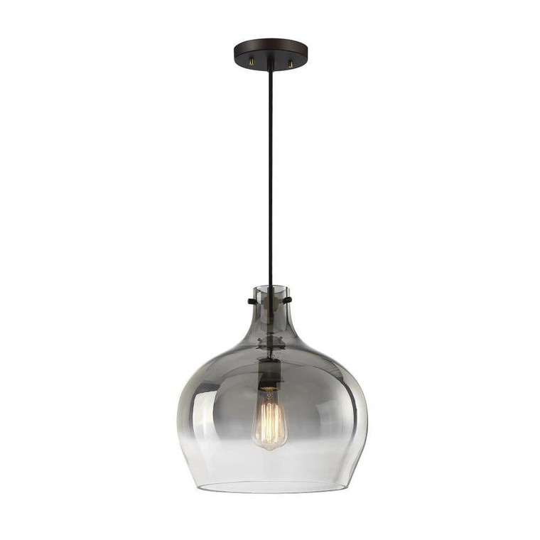 Meridian 1-Light Pendant M70078ORB 12 Inch 1 Light Oil Rubbed Bronze Pendant Dry Rated