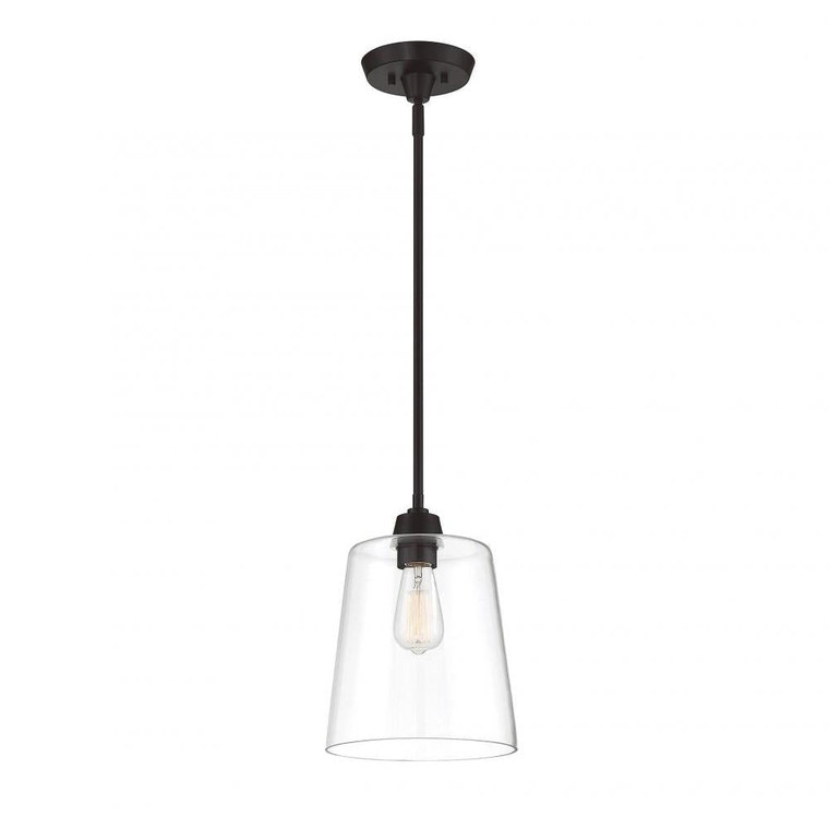 Meridian 1-Light Pendant M70081ORB 9 Inch 1 Light Oil Rubbed Bronze Pendant Dry Rated