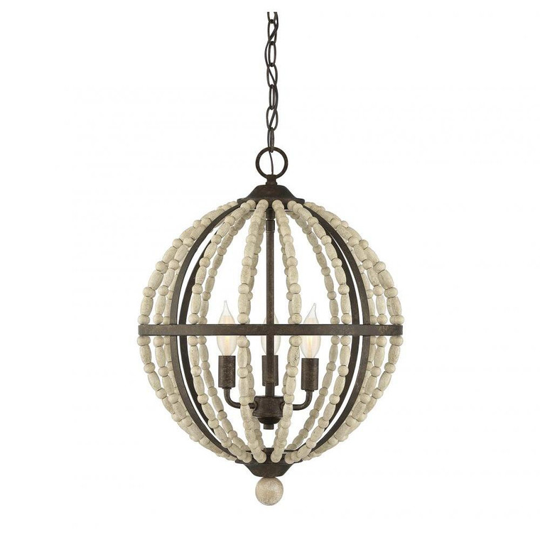 Meridian 3-Light Pendant M70099AV 18 Inch 3 Light Avignon Pendant Dry Rated