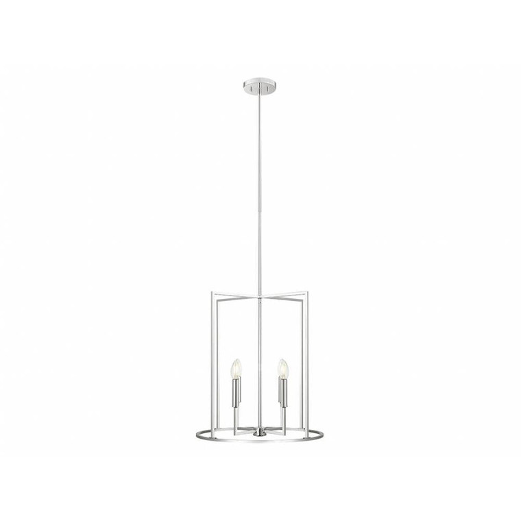 Meridian 4-Light Pendant M7044CH 19 Inch 4 Light Chrome Pendant Dry Rated