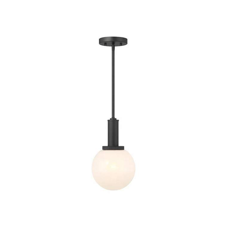Meridian 1-Light Pendant M7050MBK 8 Inch 1 Light Matte Black Pendant Dry Rated