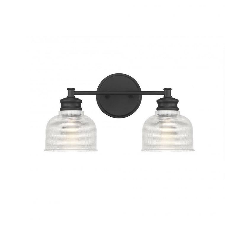 Meridian 2-Light Bathroom Vanity Light M80034MBK 16 Inch 2 Light Matte Black Bathroom Vanity Light Damp Rated