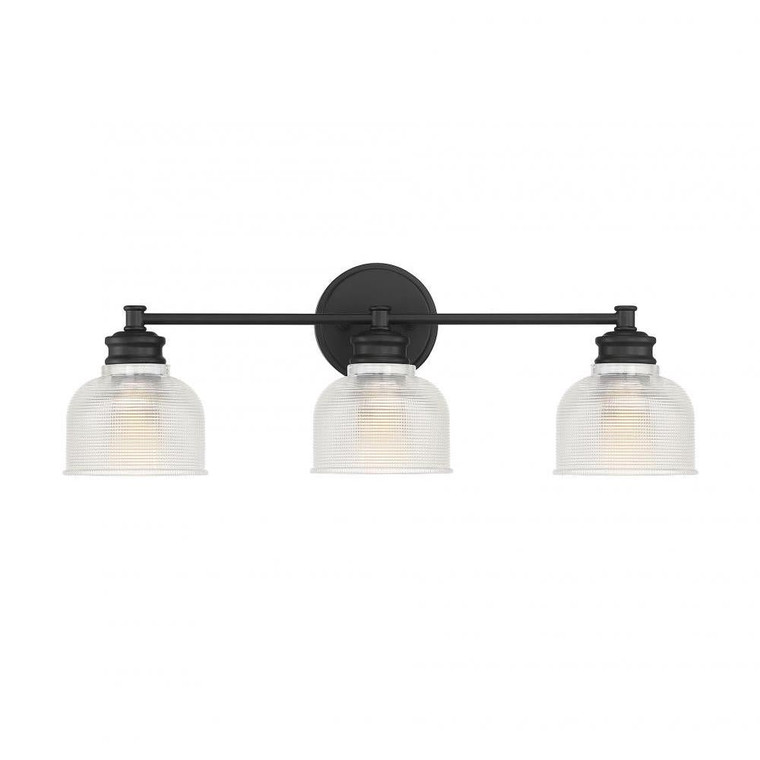 Meridian 3-Light Bathroom Vanity Light M80035MBK 24 Inch 3 Light Matte Black Bathroom Vanity Light Damp Rated