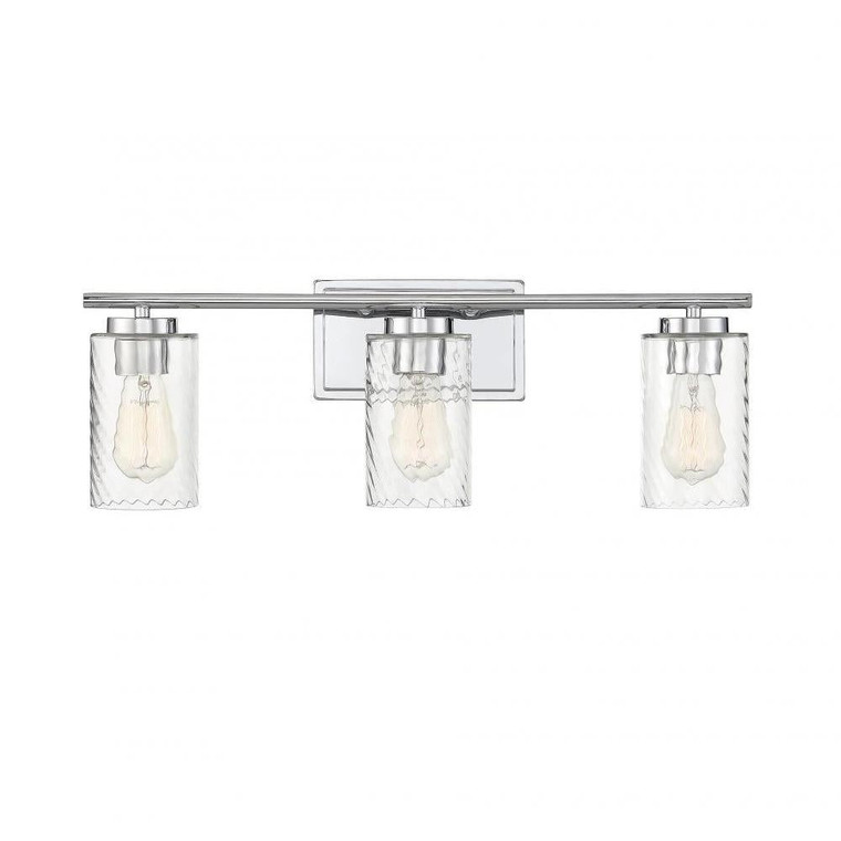 Meridian 3-Light Bathroom Vanity Light M80038CH 24 Inch 3 Light Chrome Bathroom Vanity Light Damp Rated