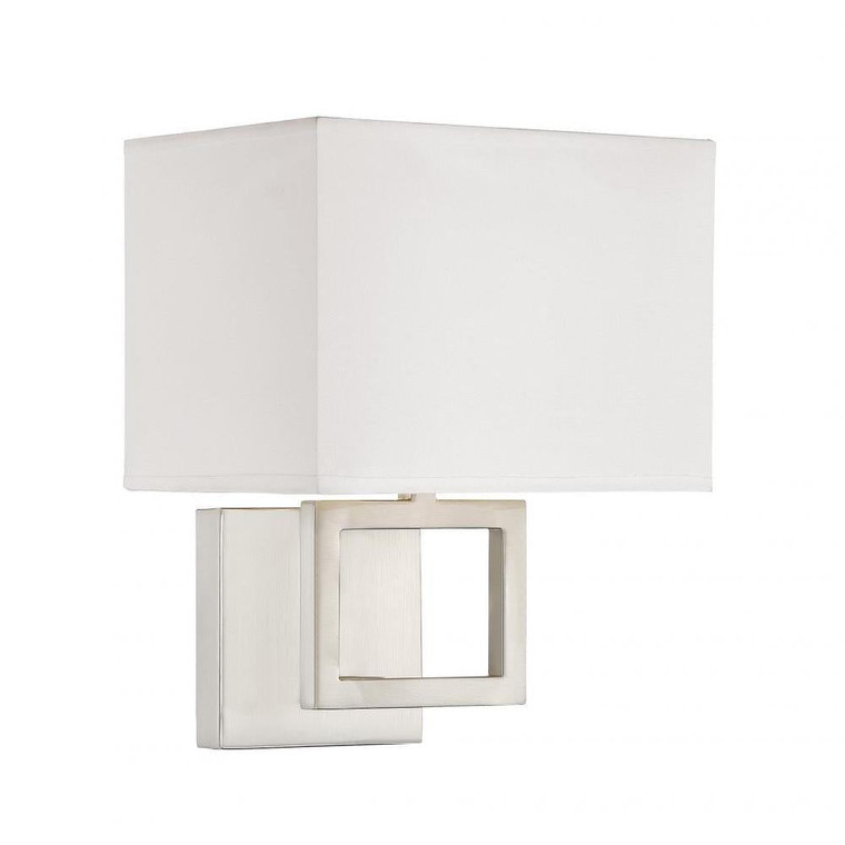 Meridian 1-Light Wall Sconce M90009BN 8 Inch 1 Light Brushed Nickel Sconce Damp Rated