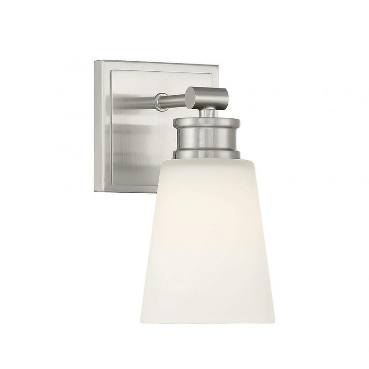 Meridian 1-Light Wall Sconce M90072BN 5 Inch 1 Light Brushed Nickel Sconce Damp Rated
