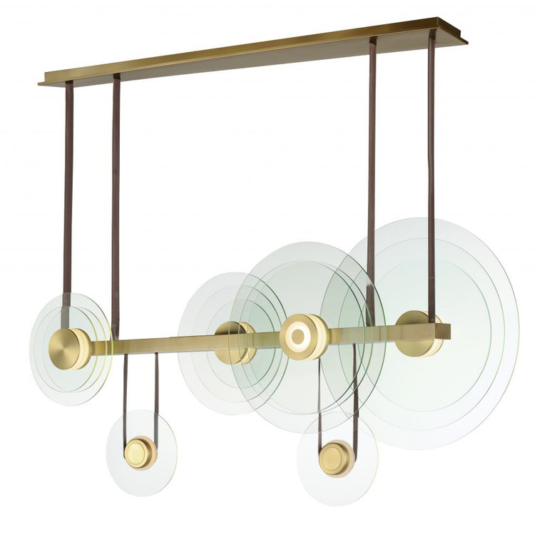 8 Inch Linear Pendant – Natural Aged Brass