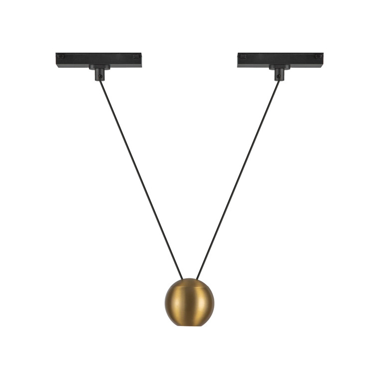 Faria Double 3-in Brushed Gold Trilo Track Pendant