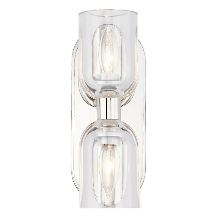 Lucian 11-in Clear Crystal/Polished Nickel 2 Lights Wall/Vanity