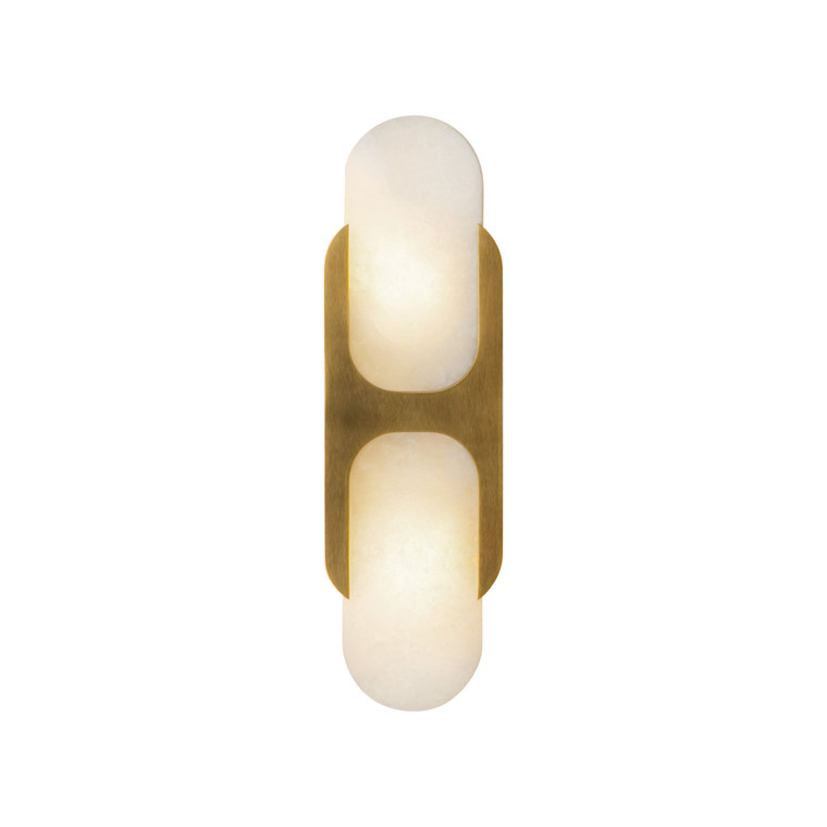 Odin 14-in Vintage Brass/Alabaster Socket Wall Vanity