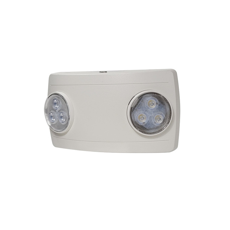 Nora NE-612LEDHORCW Compact Dual Head LED Emergency Light with 2W Remote Capability, Manual Test, 120/277V, White