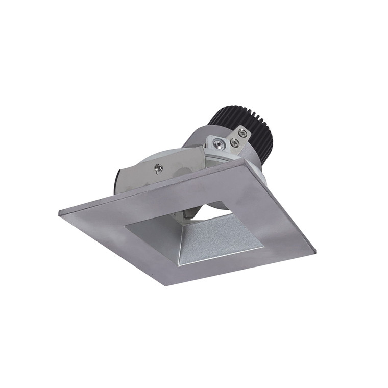 Nora NIO-4SDSQ50XHN/10 4 inch Iolite LED Square Adjustable Reflector with Square Aperture, 1000lm / 14W, 5000K, Haze Reflector / Natural Metal Flange