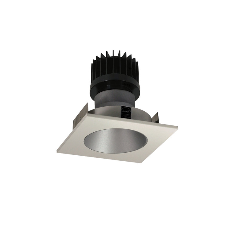 Nora NIO-4SNDC35XHW/HL 4 inch Iolite LED Square Reflector with Round Aperture, 1500lm/2000lm/2500lm (varies by housing), 3500K, Haze Reflector / White Flange