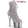 Adore-1020CHRS, 7" Silver Multi Rhinestones Ankle Boots By Pleaser