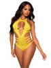 LA89295, Yellow Lace Cut-Out Straps Bodysuit by Leg Avenue