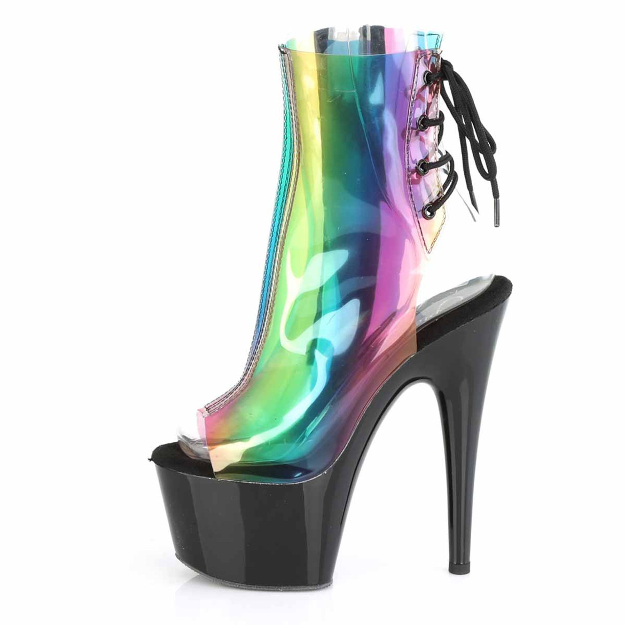 platform ankle boots with translucent sole