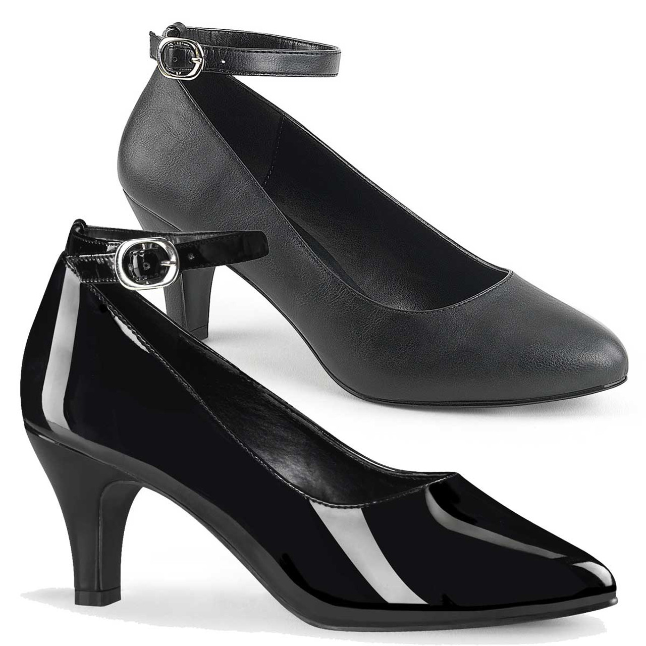 block heel pump with ankle strap