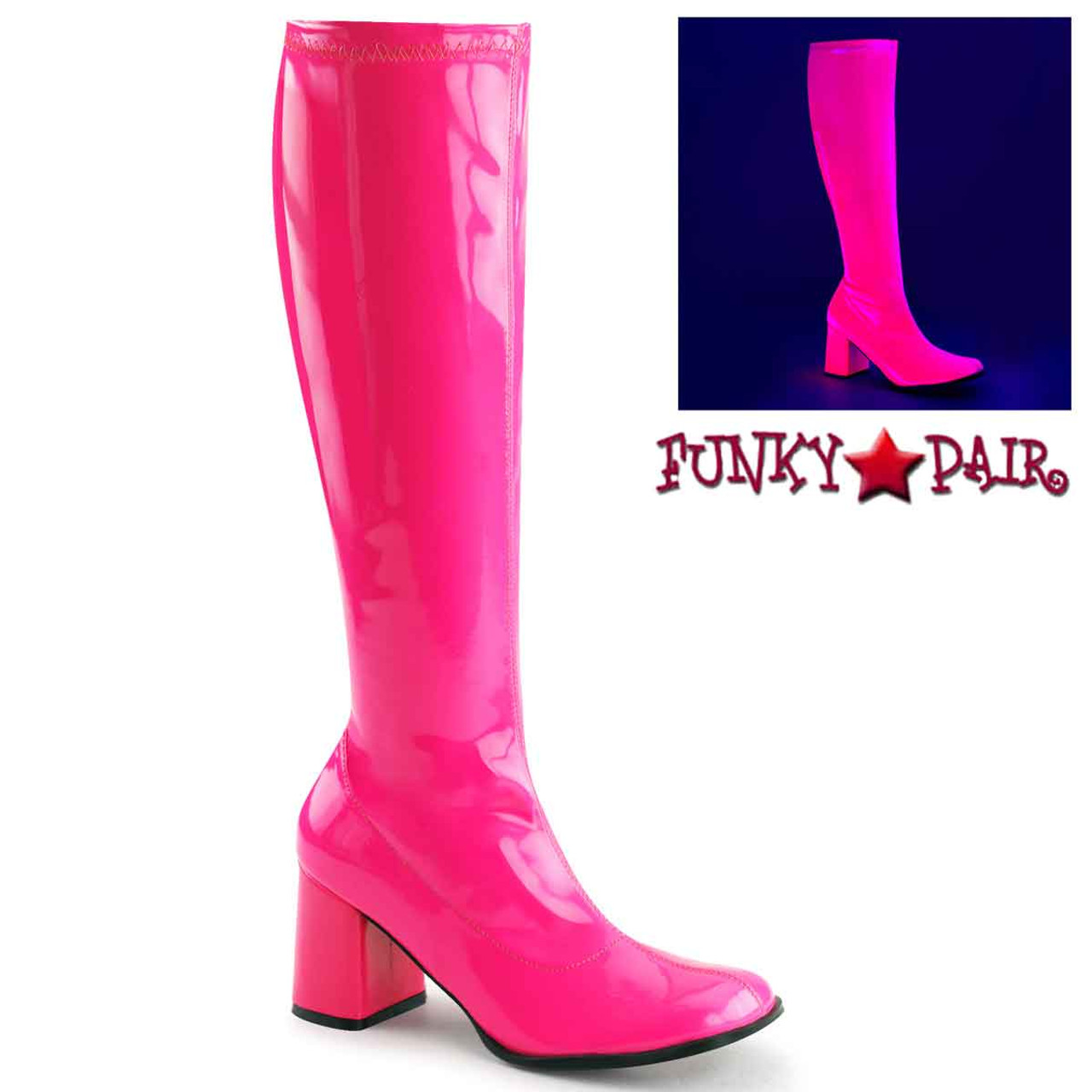 pink gogo boots womens