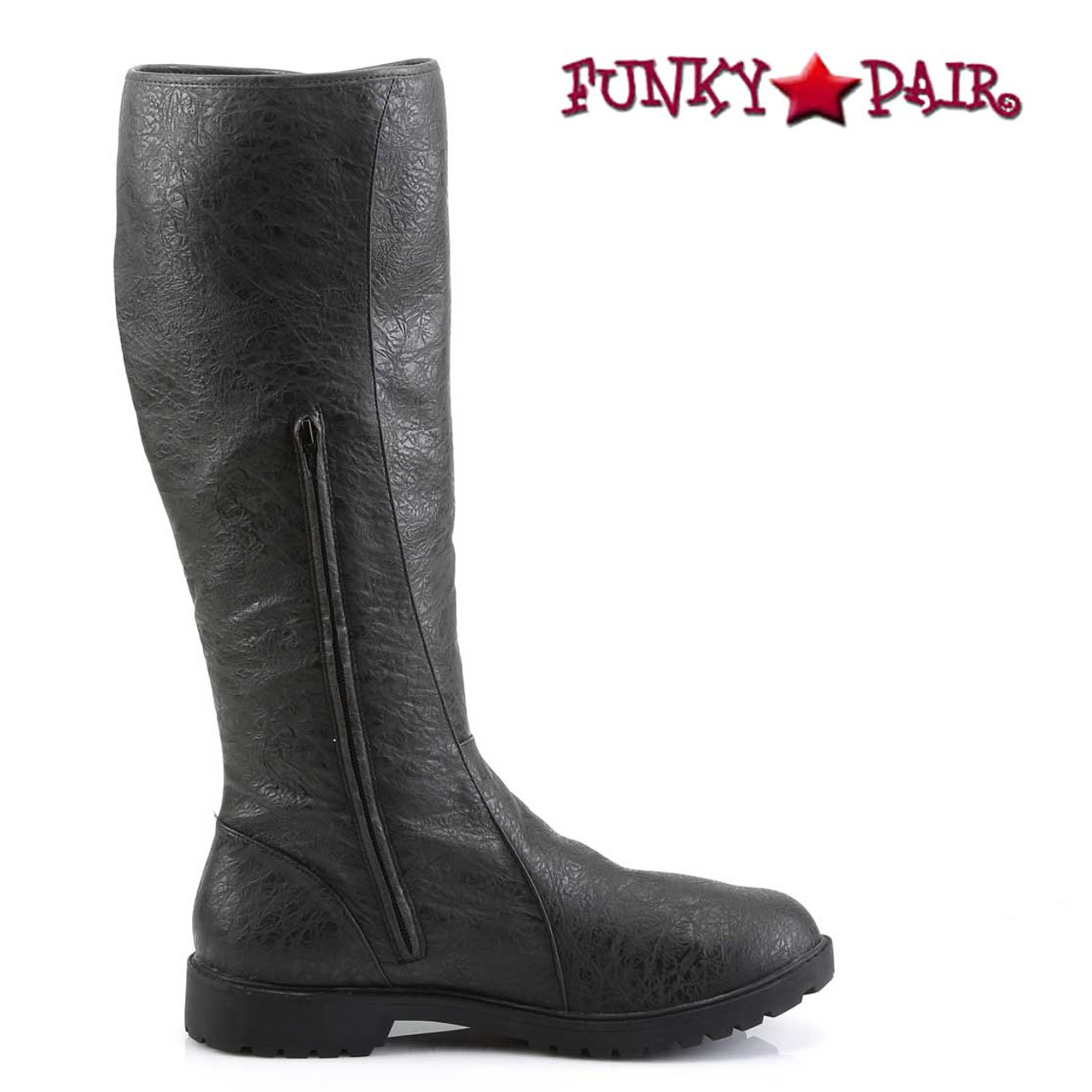 mens knee high zipper boots