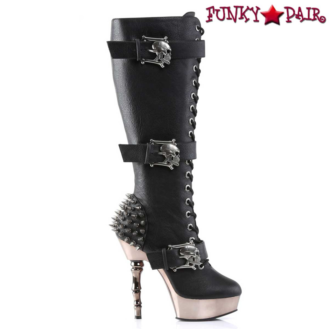 MUERTO-2028 Skull with Spiky Heel Knee 