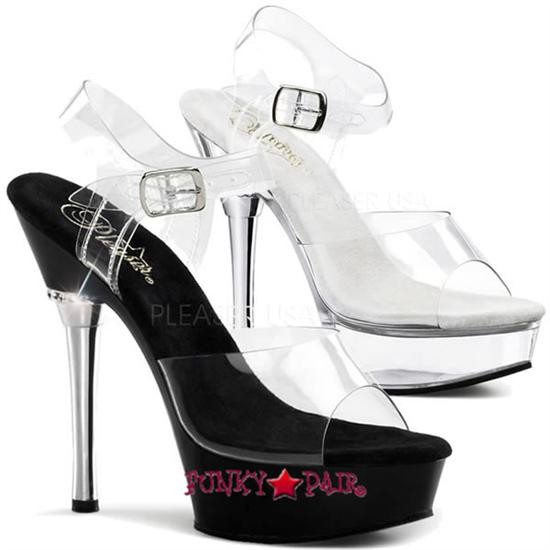 clear strap 3 inch heels