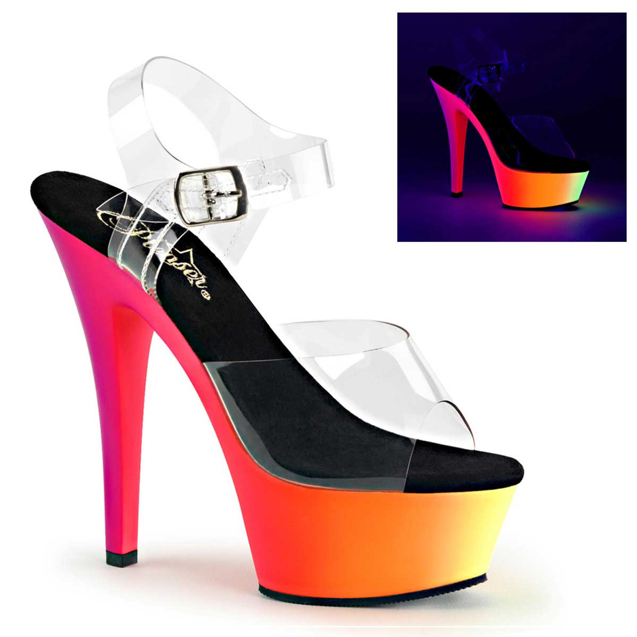 neon multi colored heels