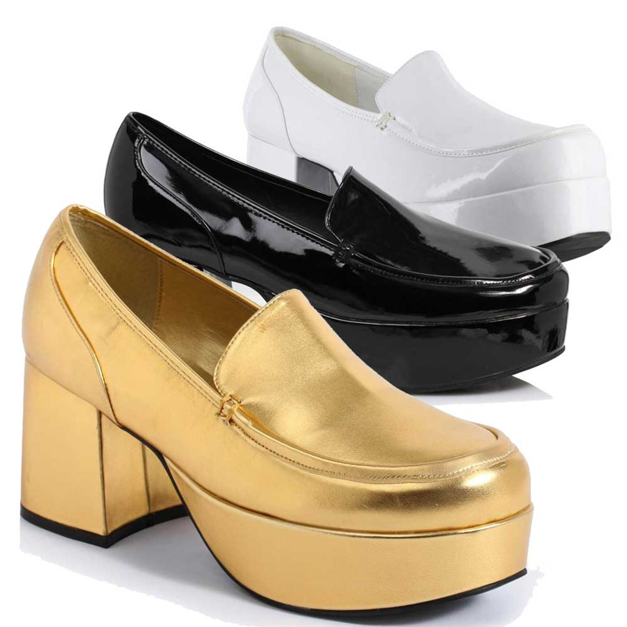 mens gold disco shoes