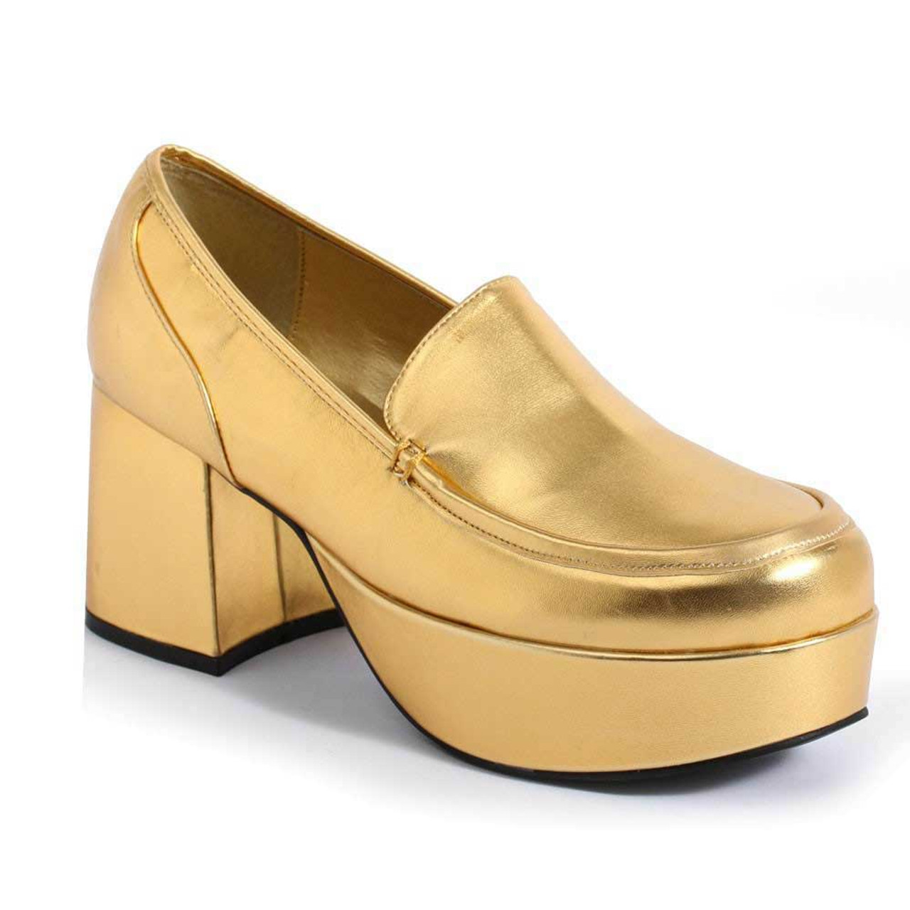 mens gold platform shoes