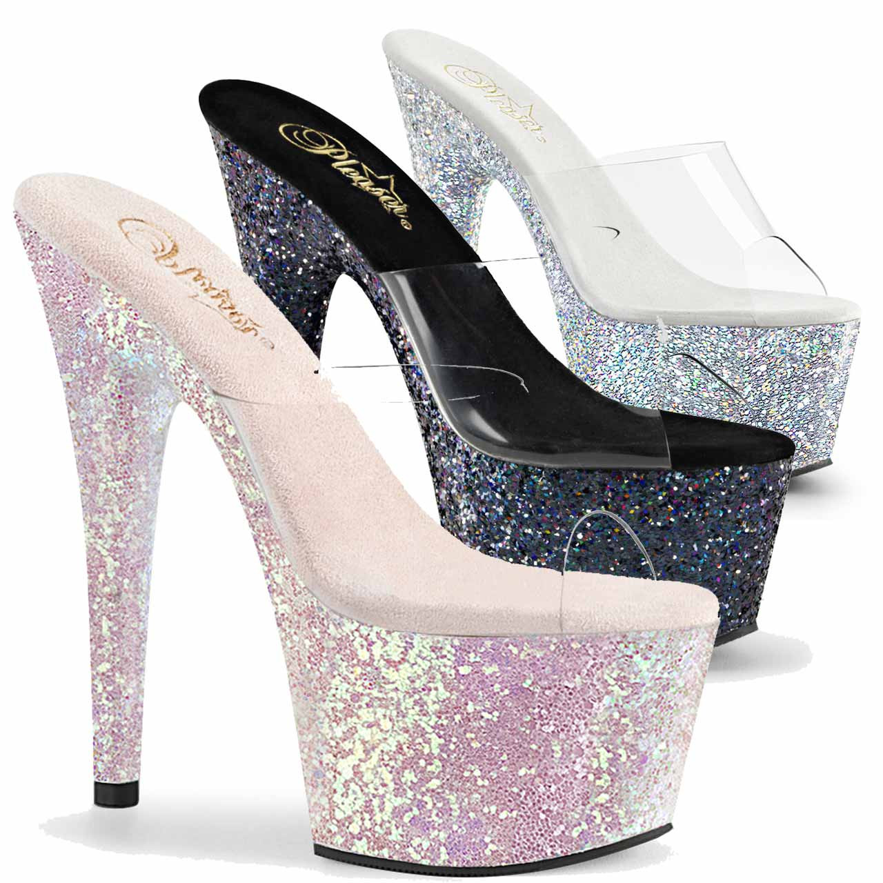 7 Inch Hologram Glitter Exotic Dancer Shoes