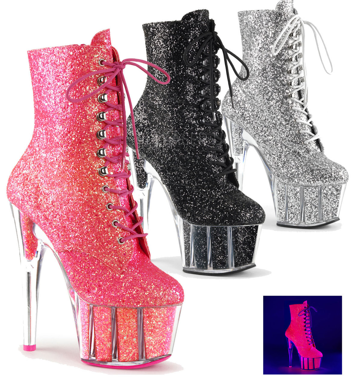 glitter pleaser boots