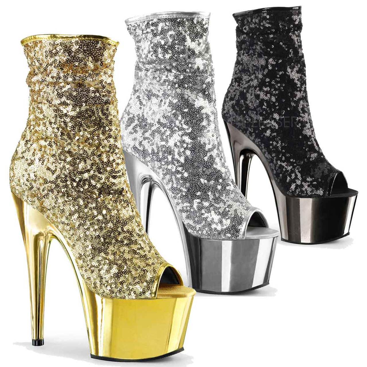 sequin ankle boot