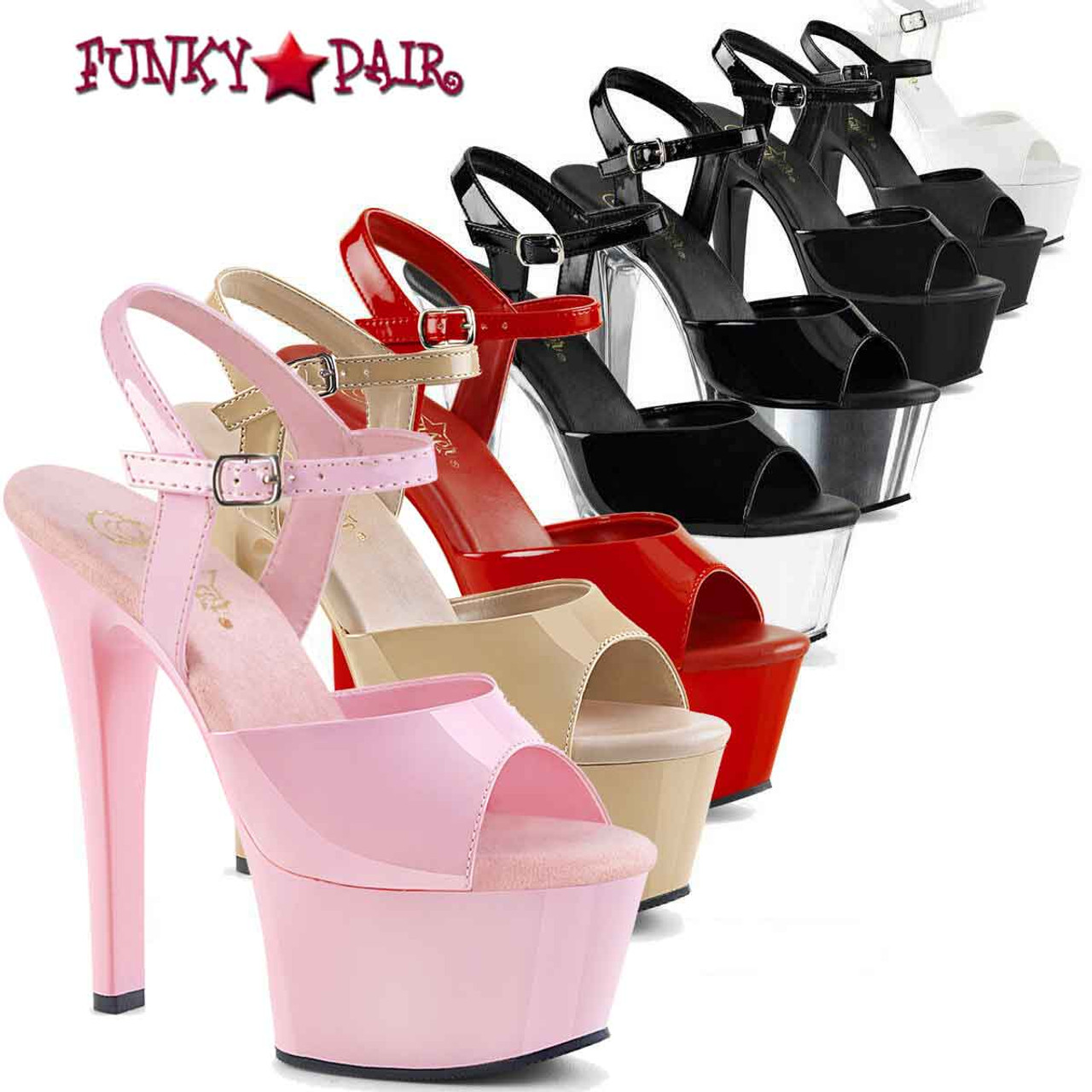 Lib 6 Inch Heels Peep Toe Ankle Strap Patent Platform Sandals - Deep Pink  in Sexy Heels & Platforms - $61.59