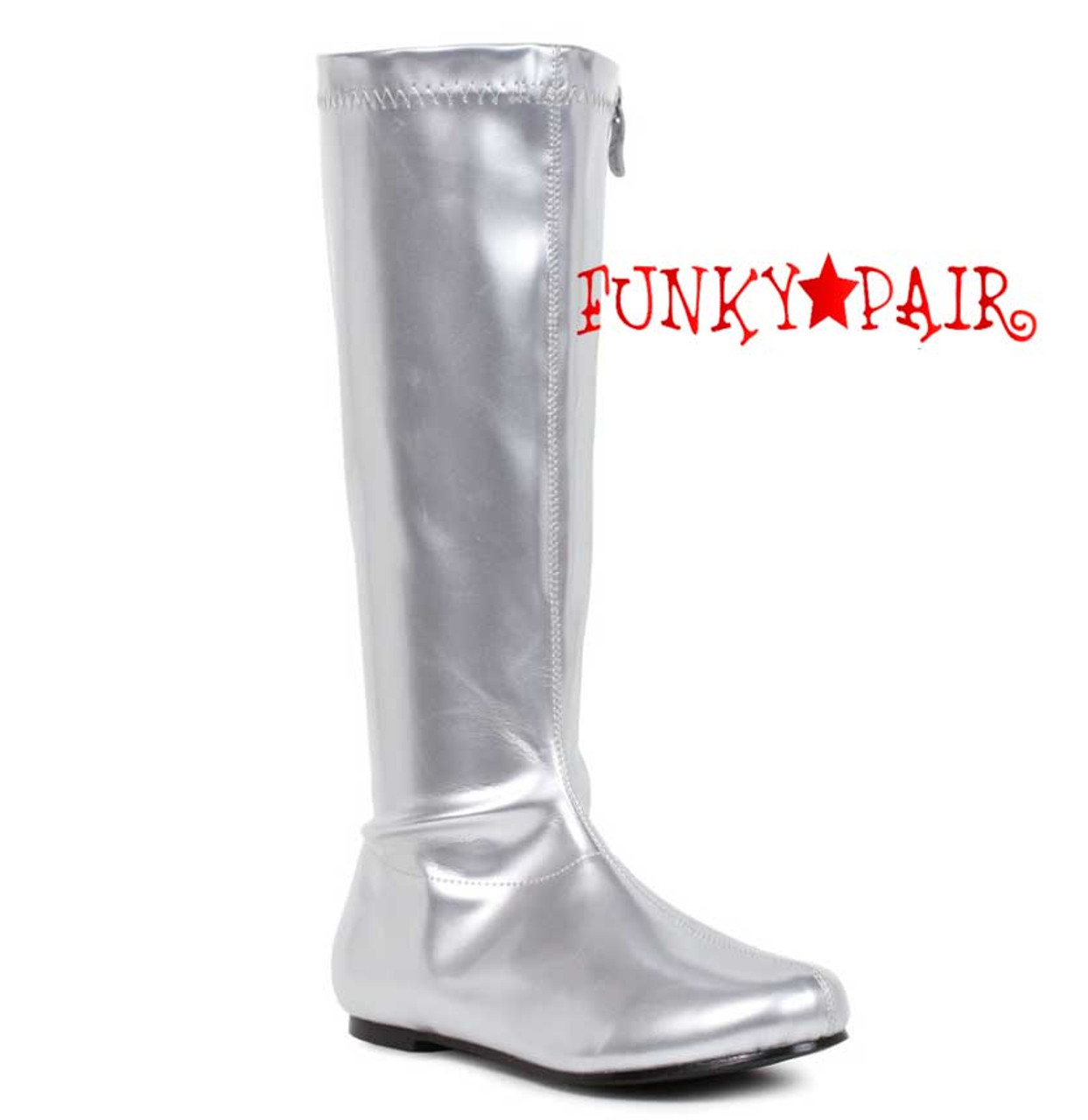 silver boots flat