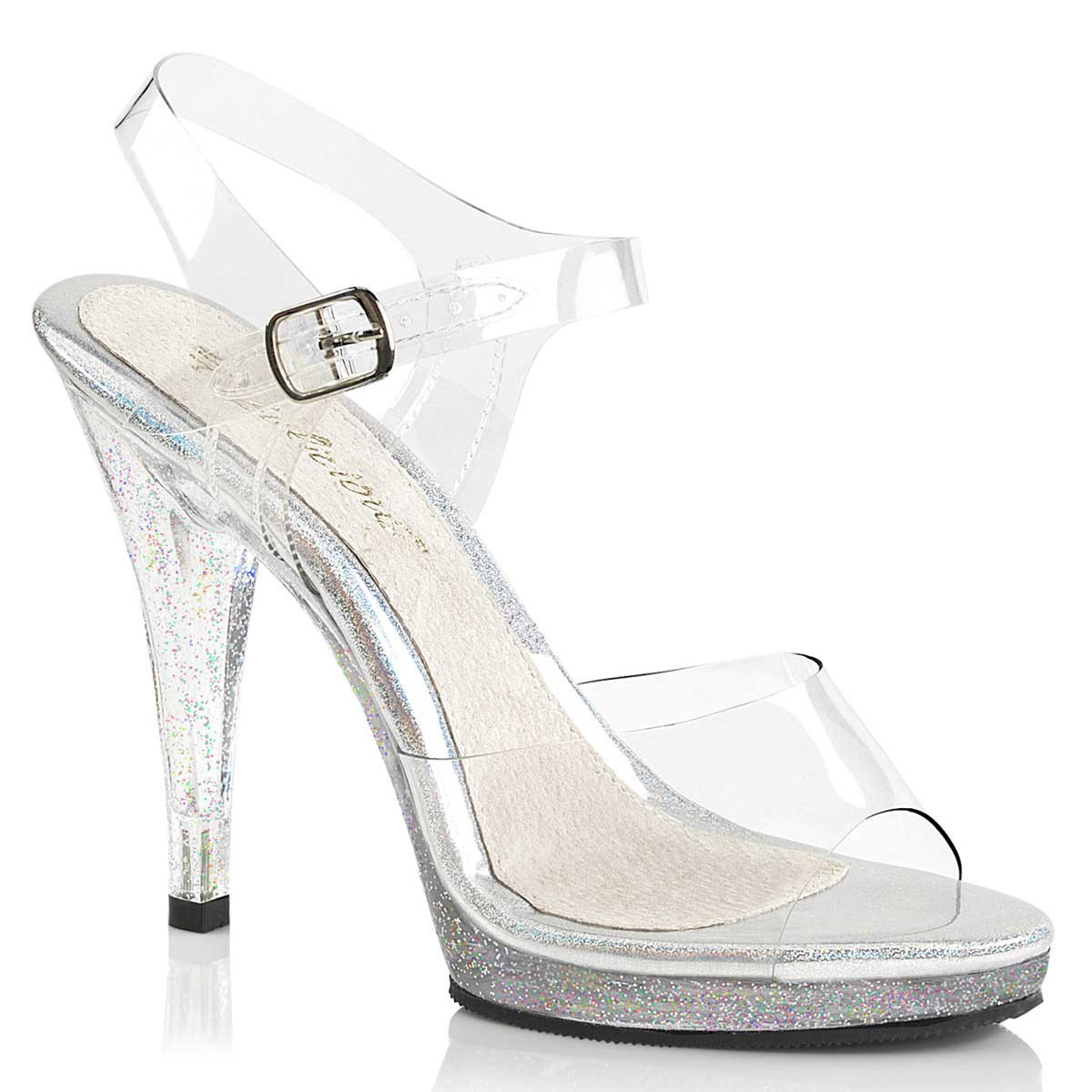 clear mini heels
