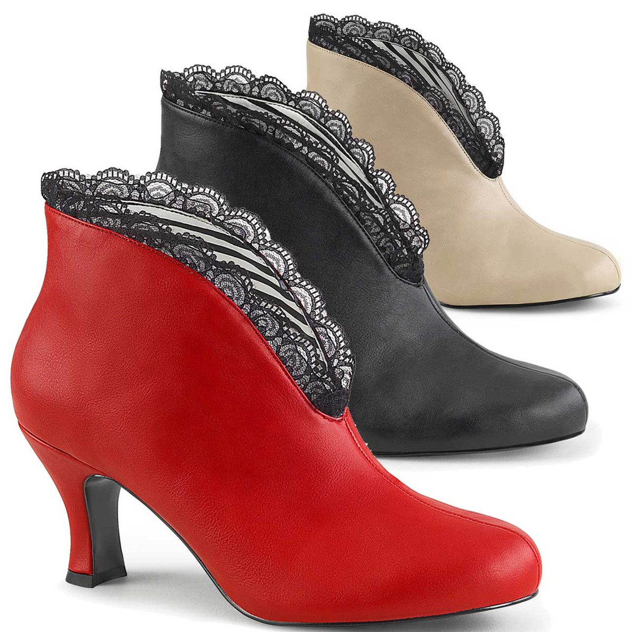 Plus-size Ankle Boots | Custom black ankle high heel booties