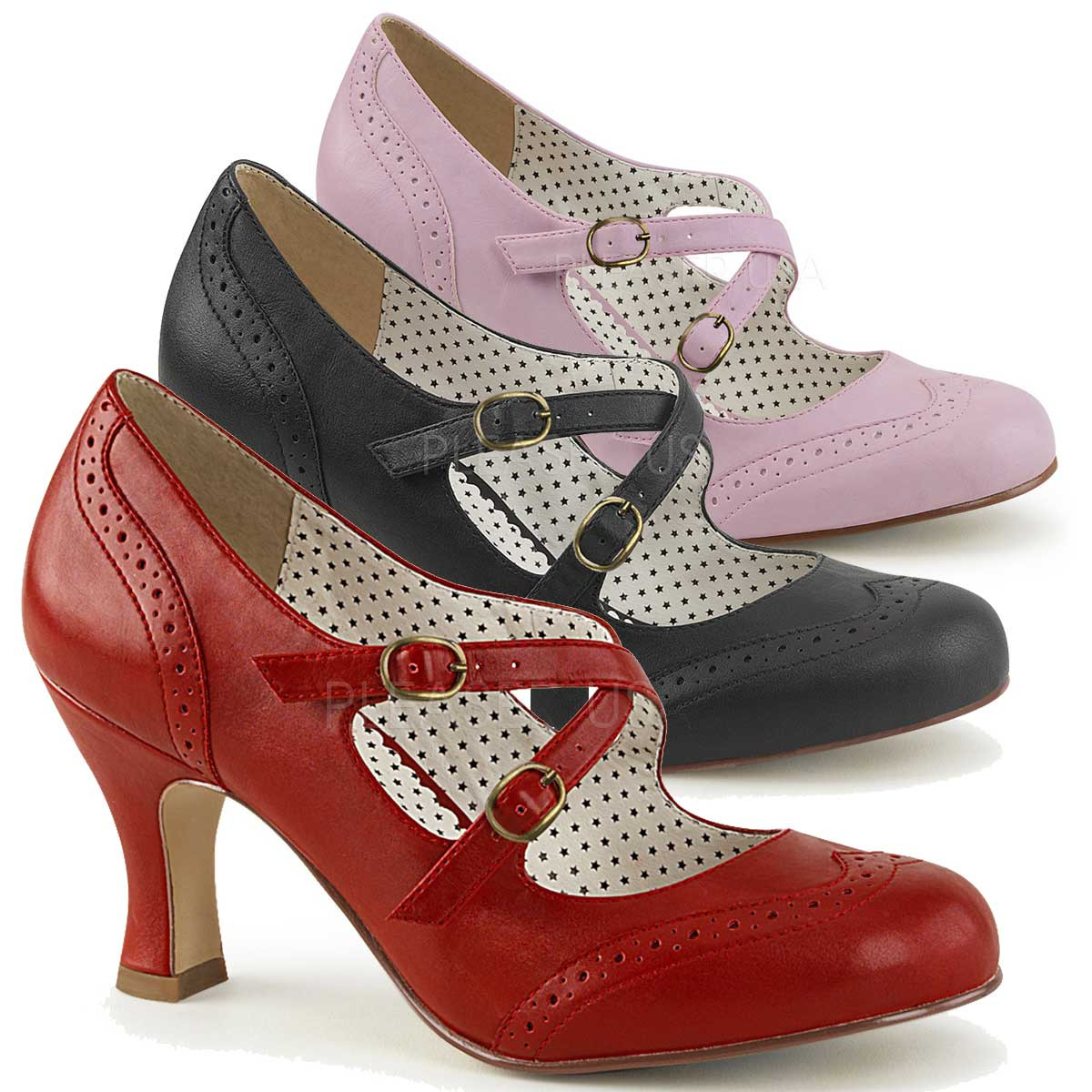 Flapper-35, Kitten Heel Criss Corss Strap