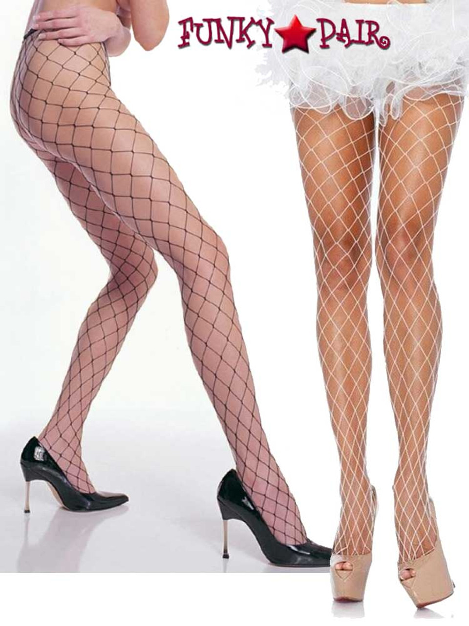 White Fence Net Pantyhose