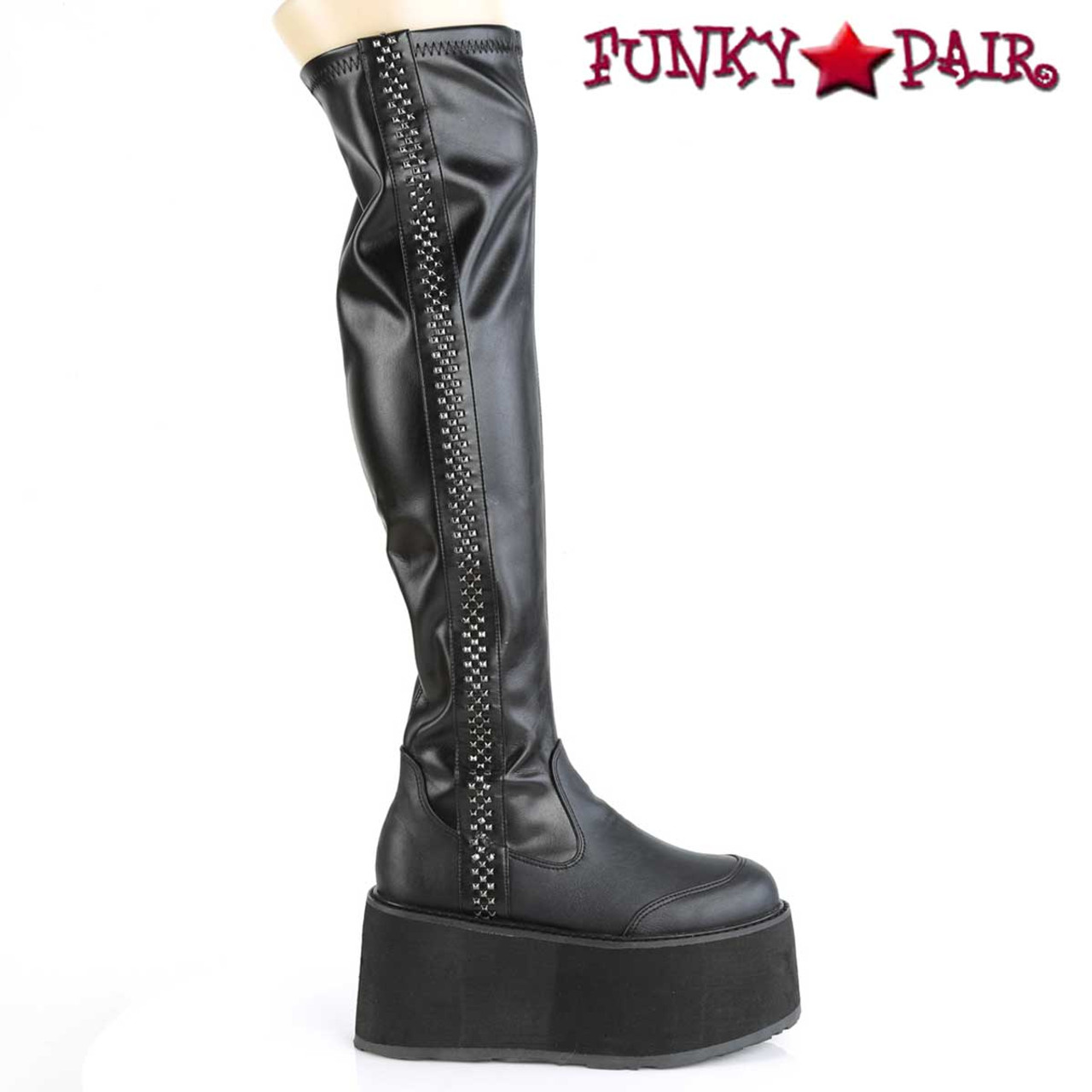 demonia thigh high boots