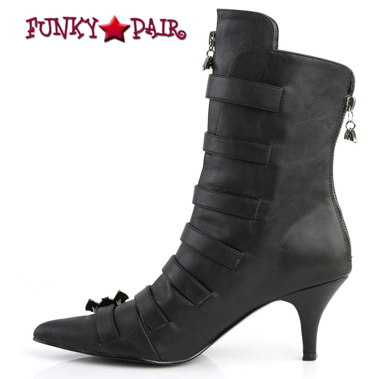 Gothic Winklepicker Bat Buckle Ankle Boots