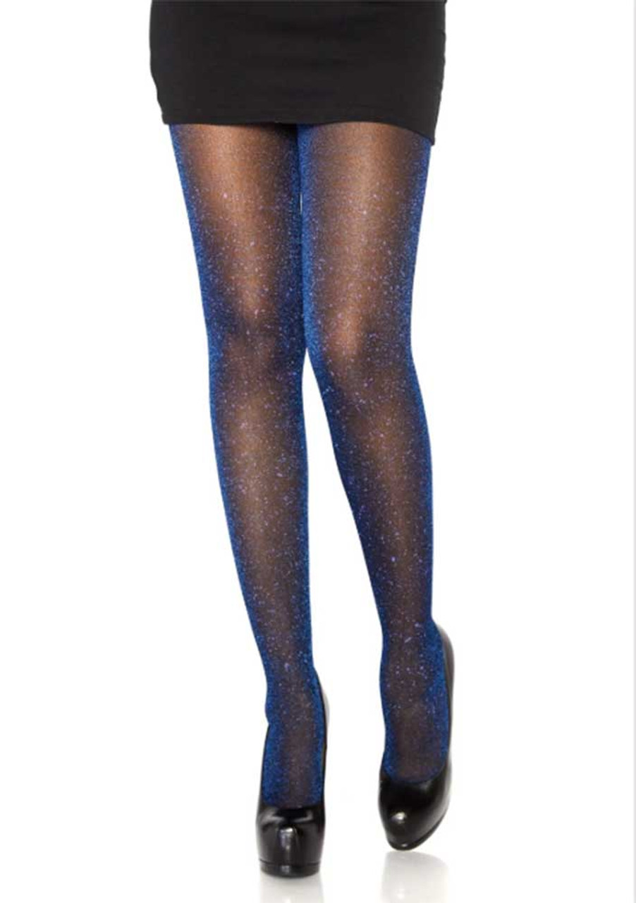 Women's 30 Denier Lurex Sparkle Tights, Semi Opaque Shiny