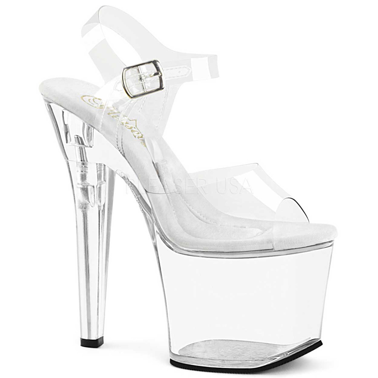 pleaser clear heels