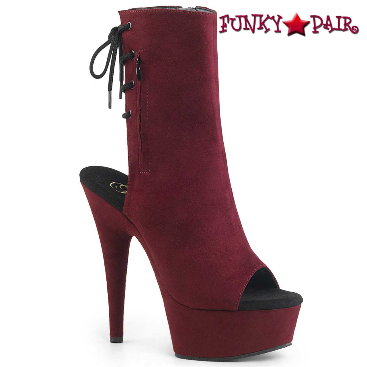 burgundy pleaser boots