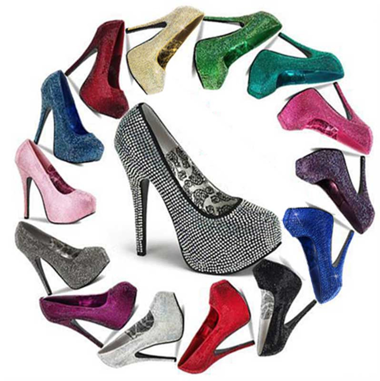 bordello rhinestone heels