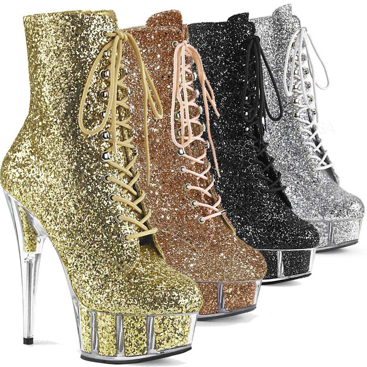pleaser sequin boots