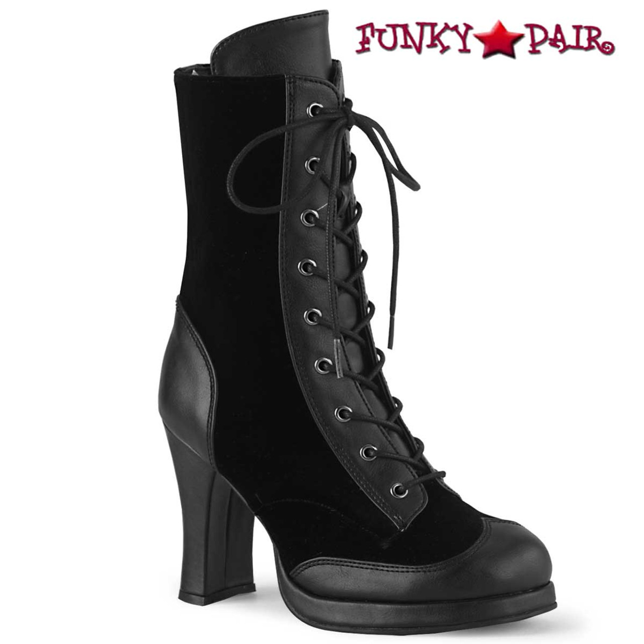 women's lace up calf length boots