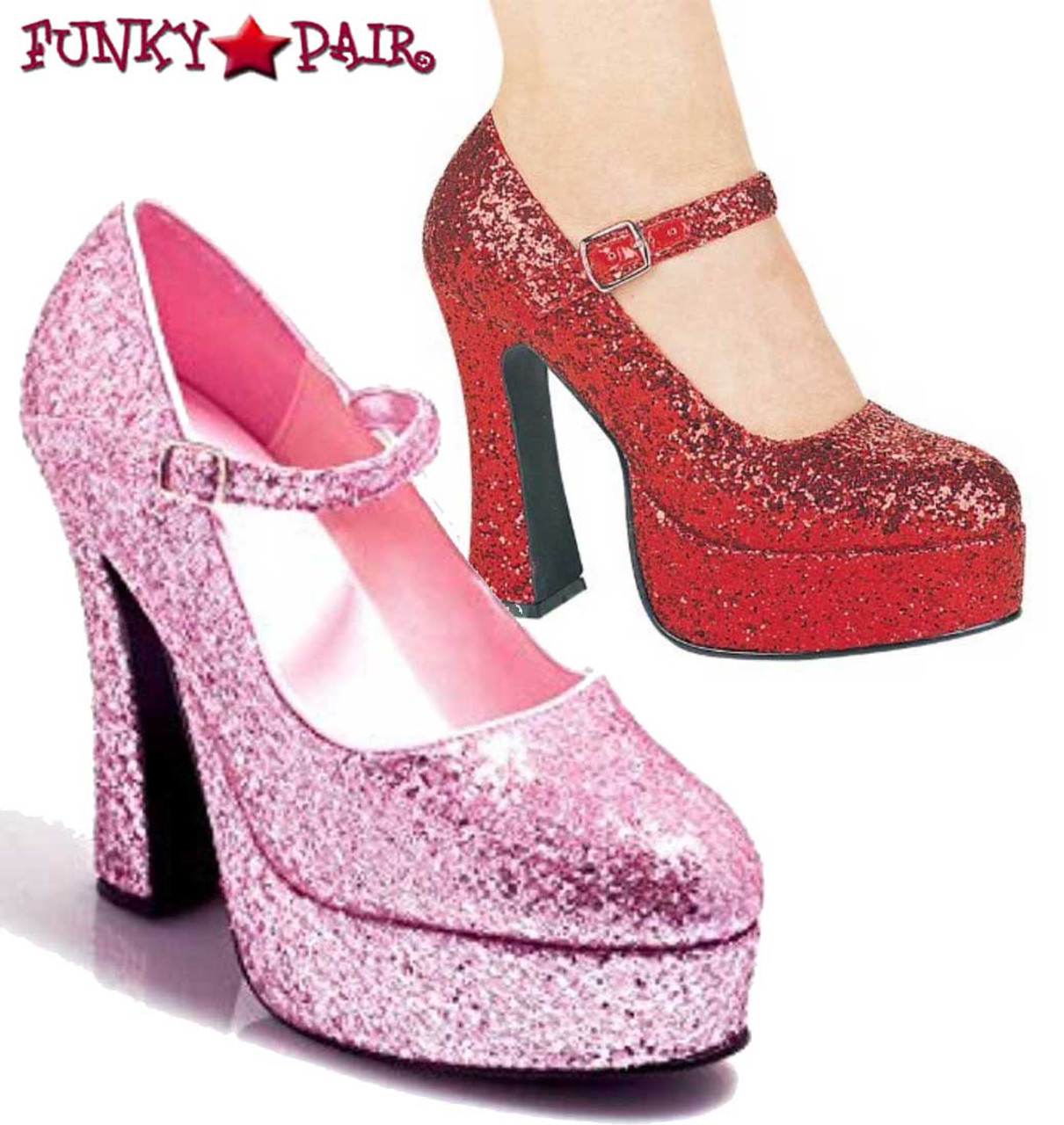 red glitter mary jane shoes